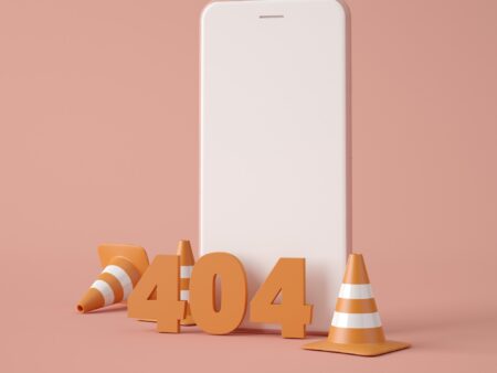 3D Illustration. 404 Webpage error concept.